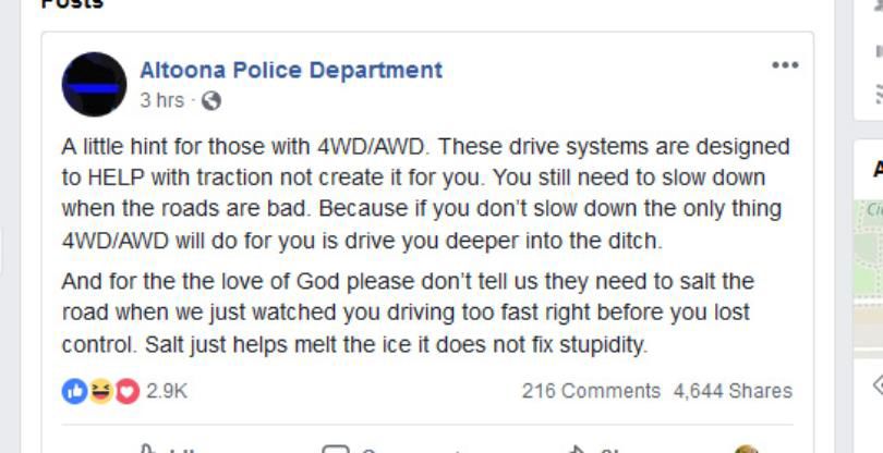 Altoona police post